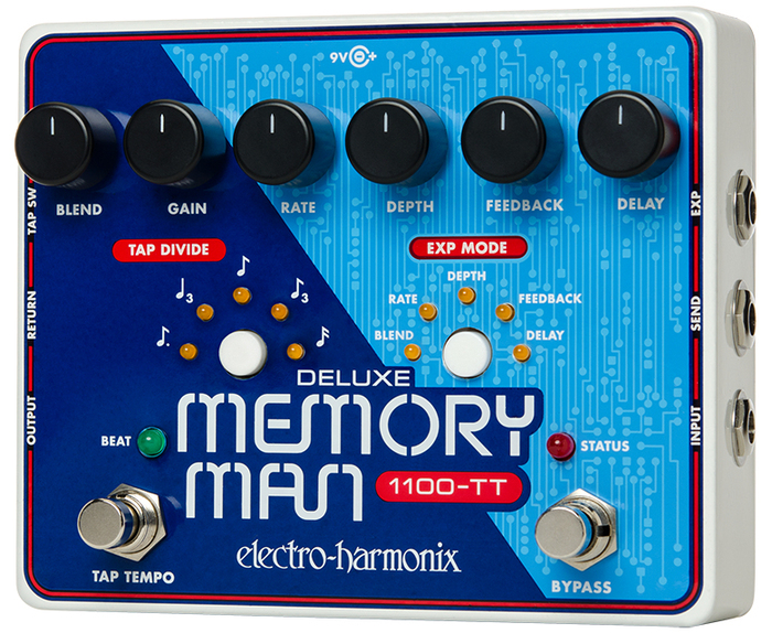 Electro-Harmonix Deluxe Memory Man 1100-TT Analog Delay Pedal DELUXEMMTAP-1100