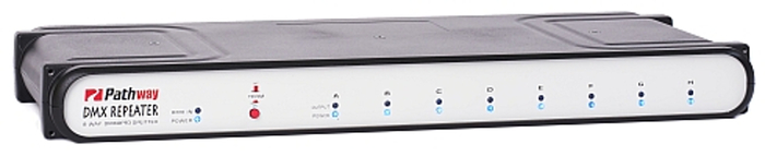 Pathway Connectivity P9016 Front 5-pin XLR 8-way DMX Repeater P9016