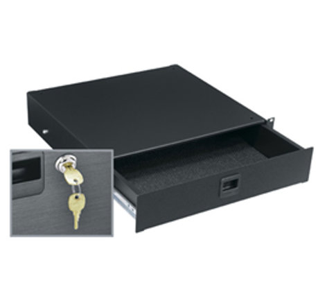 Middle Atlantic Products TD2LK 2 Space 3.5" Textured Rack Drawer with Lock TD2LK