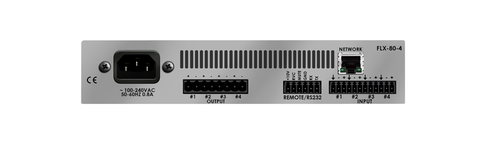 Stewart Audio FLX80-4-LZ-D Rack-Mountable 80W X 4-Channel DSP-Enabled Analog Amplifier @ 4 Ohms With Dante