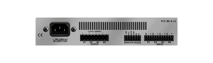 Stewart Audio FLX80-4-LZ Rack-Mountable 80W X 4-Channel DSP-Enabled Analog Amplifier @ 4 Ohms