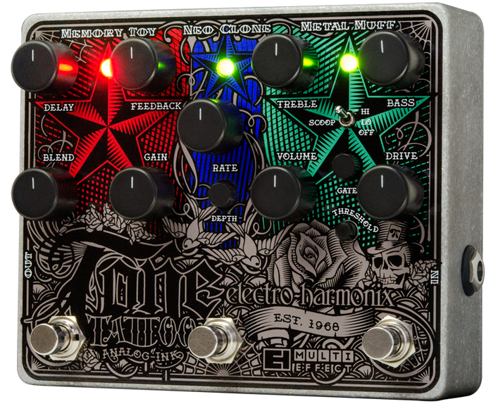 Electro-Harmonix TONE TATTOO Analog Multi-Effects Guitar Pedal TONE-TATTOO