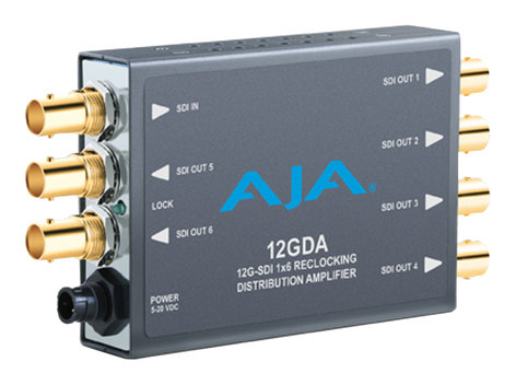 AJA Video Systems Inc 12GDA 1x6 12G HD/SD SDI Reclocking Distribution Amplifier 12GDA