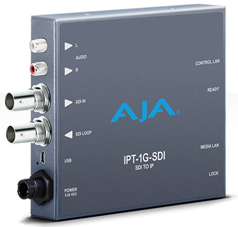 AJA Video Systems Inc IPT-1G-SDI 3G-SDI to JPEG 2000 IP Video and Audio Mini-Converter IPT-1G-SDI