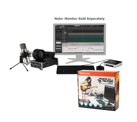 Tascam Track Factory Project Intel NUC PC with Sonar Pro, US-2X2TP USB Interface, TM-80 Mic, and TH-02 Headphones TRACK-FACTORY-PROJ