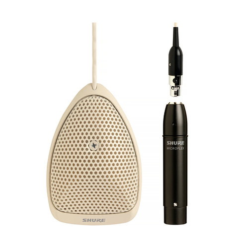 Shure MX391W/C Microflex Cardioid Boundary Microphone, White MX391W/C