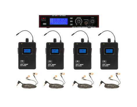 Galaxy Audio AS-1410-4 Wireless Personal Monitor Bandpack System with EB10 Ear Buds AS-1410-4M