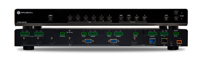 Atlona Technologies AT-UHD-CLSO-601 4K/UHD 6 Input Multi-Format Switcher With HDMI And HDBaseT Outputs