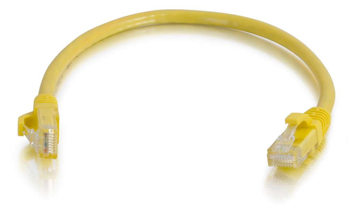 Cables To Go 04007 Cat6a Snagless Unshielded (UTP) Patch Cable Yellow Ethernet Network Patch Cable, 2 Ft