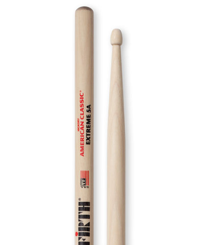 Vic Firth X5A 1 Pair Of American Classic Extreme 5A Drumsticks With Wood Tear Drop Tip