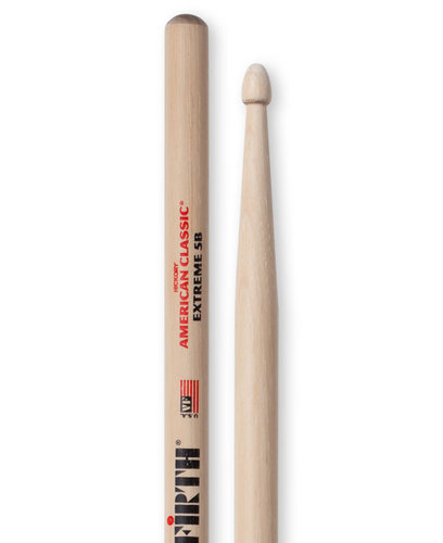 Vic Firth X5B 1 Pair of American Classic Extreme 5B Drumsticks with Wood Tear Drop Tip X5B