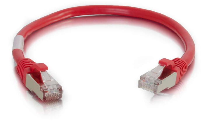 Cables To Go 00857 Cat6 Snagless Shielded (STP) 30 Ft Ethernet Network Patch Cable, Red