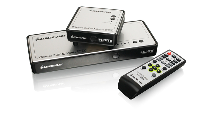 IOGEAR GWHDMS52MB Long Range Wireless 5x2 HDMI Matrix PRO GWHDMS52MB