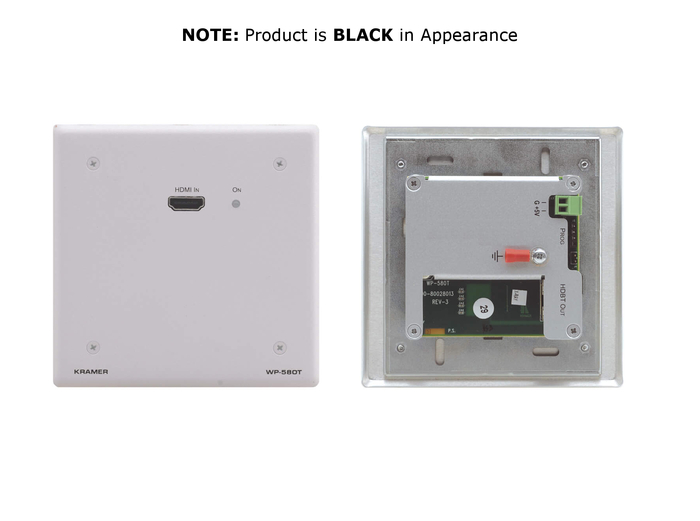Kramer WP-580T-BLACK Black Wall Plate, HDMI over HDBaseT Transmitter WP-580T-BLACK