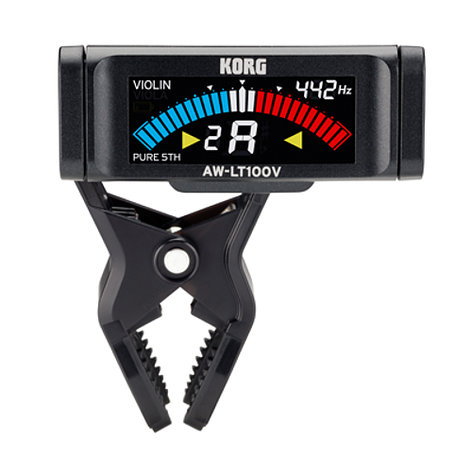 Korg AW-LT100V Clip-On Violin Tuner With Color Display