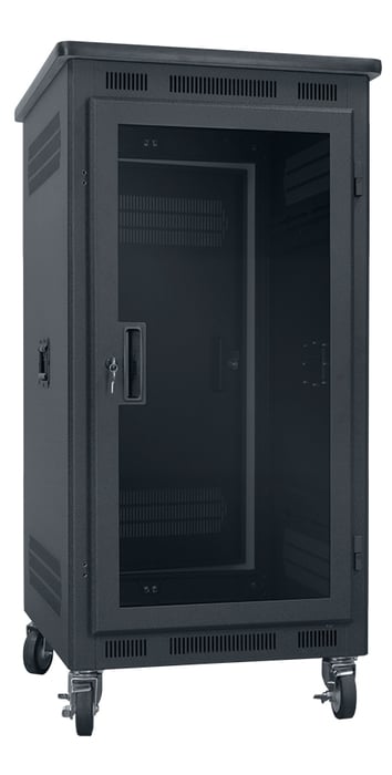 Lowell LPR-2122PGT 21RU, 22" Deep Portable Rack with Plexiglass Door and Premium Top LPR-2122PGT