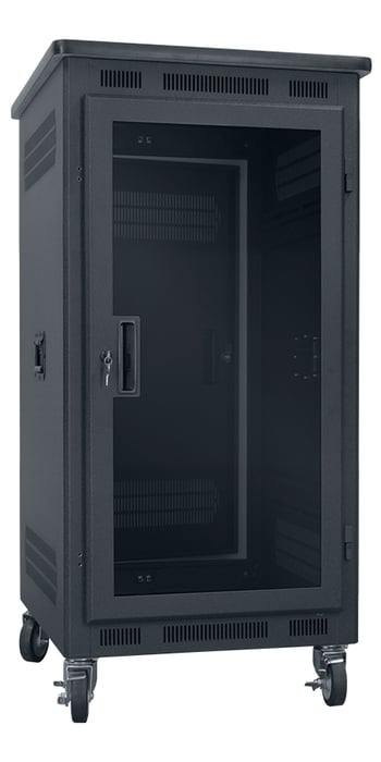 Lowell LPR-2127PGT 21RU, 27" Deep Portable Rack with Plexiglass Door and Premium Top LPR-2127PGT