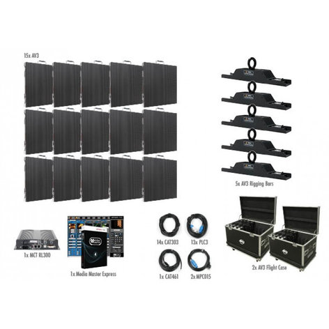 ADJ AV3 5x3 15 Panel 5x3 AV3 Video Wall Package AV3-5X3