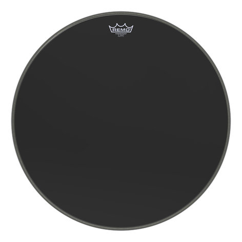 Remo P3-1020-ES 20" Ebony Powerstroke 3 Bass Drum Head with 5" Black DynamO Porthole Protector P3-1020-ES