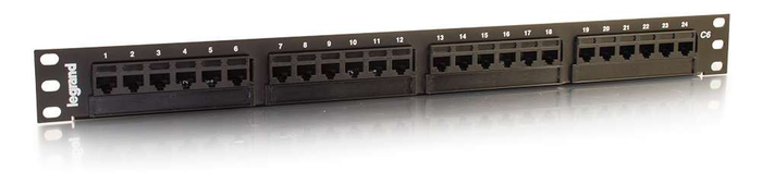 Cables To Go 37199 24-Port Cat6 110-Type Patch Panel High Density 1RU 19" Patch Panel