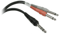 Hosa STP-203 Audio Y-Cable, 1/4" Male TRS to Dual 1/4" Male TS, 9.9 Feet STP203