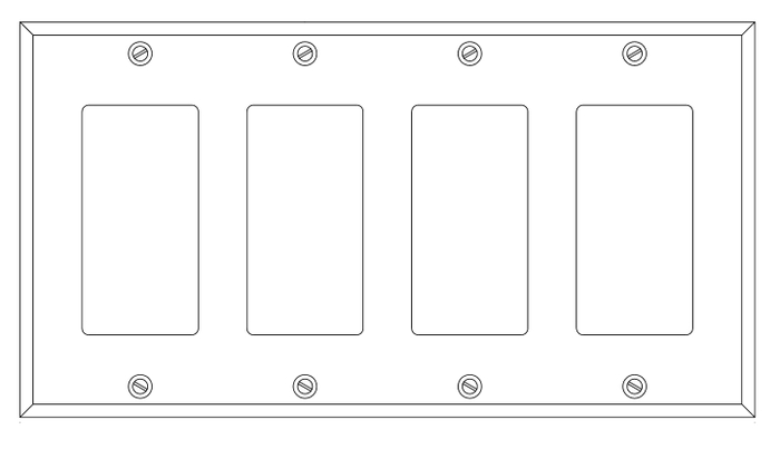 Pathway Connectivity 5004 Four Gang Faceplate P5004