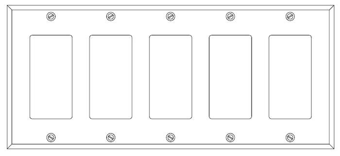 Pathway Connectivity 5005 Five Gang Faceplate P5005