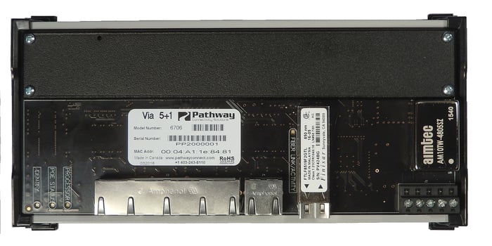 Pathway Connectivity 6706 Pathport VIA 5 DIN-Mountable Gigabit Ethernet Switch with LC Fiber Connector P6706