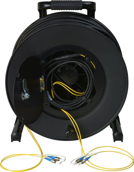 Camplex 2-Channel Fiber Optic Tactical Reel 500 ft Fiber Optic Cable with ST Connectors CMX-TR02ST-0500