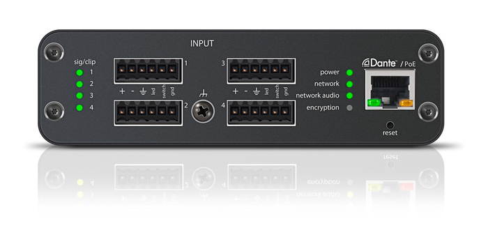 Shure ANI4IN-BLOCK 4-Channel Dante Audio Network Interface, 6-Pin Block Inputs