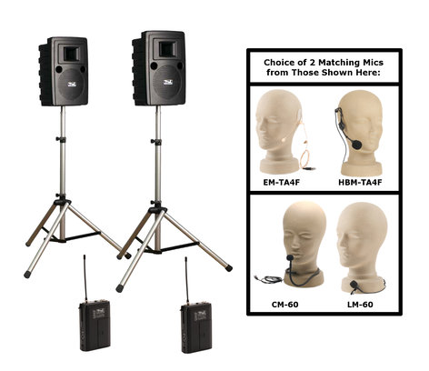 Anchor Liberty Deluxe AIR Package Dual (WB-8000) Portable Sound System with 2 Bodypack Transmitters & Mics LIB-DPDUALAIR-WB8000