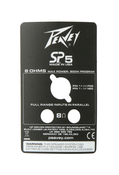 Peavey 31202219 SP5 Crossover Label 31202219