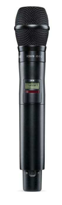 Shure AD2/KSM9B Axient Digital Handheld Transmitter with KSM9 Capsule in Black AD2/KSM9B