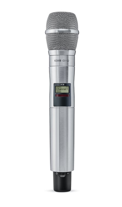 Shure AD2/KSM9N Axient Digital Wireless Handheld Transmitter with Nickel Finish and KSM9 Mic Capsule AD2/KSM9N