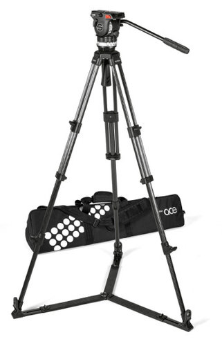 Sachtler System Ace XL GS CF Tripod System with Ace XL Fluid Head, Ace 75/2 CF Tripod, SP 75 Ground Spreader, Padded Bag 1019C