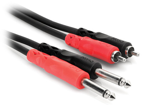 Hosa CPR-206 6m (20ft) Stereo Audio Interconnect Cable - Dual 1/4" TS to Dual RCA CPR206