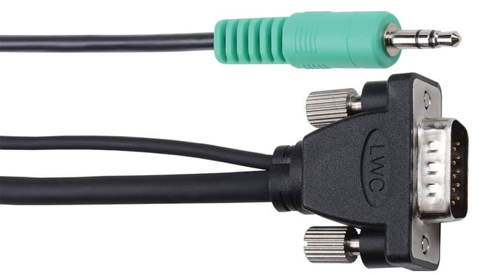 Liberty AV E-MVAM-M-15 Micro VGA Cable With Companion 3.5mm Stereo Audio, 15 Ft