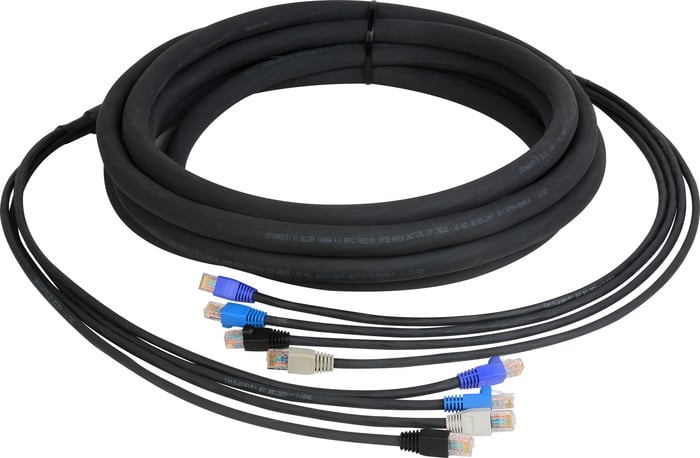 TecNec CES-RJ45-150 4-Channel RJ45 CAT5e Tactical Ethernet Snake, 150 Ft
