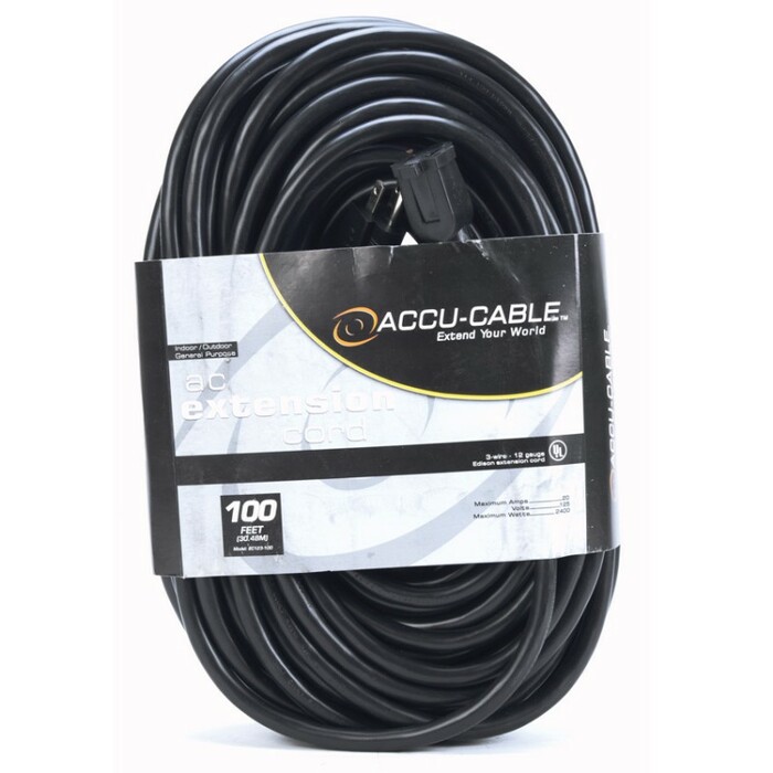 Accu-Cable EC-123-100 100' 12AWG Power Extension Cord