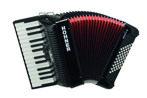 Hohner Bravo II 48 Lightweight Accordion, Black BR48B-N