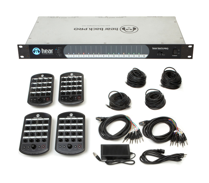 Hear Technologies PROHB4DA Hear Back PRO Four Pack, Dante™ Input Network-Based 16-Channel Personal Monitor Mixer System Package