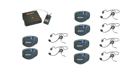 Eartec Co CPCYXTPLUS-6 XT Plus Com-Center with 6 ComPak & 6 Cyber Headsets CPCYXTPLUS-6