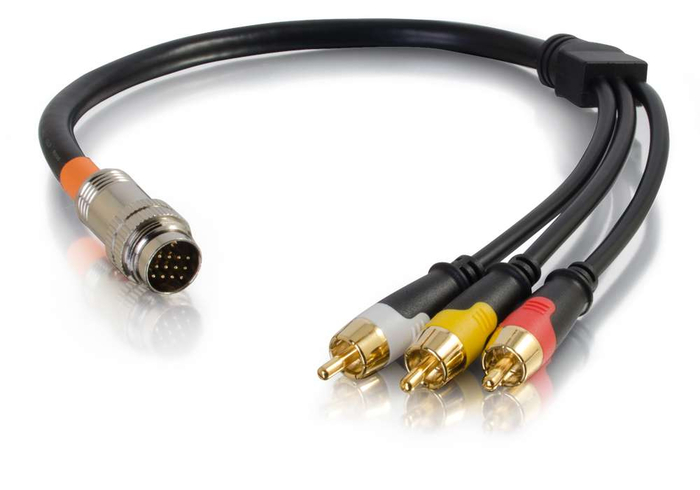 Cables To Go RapidRun Composite Video and RCA Stereo Audio Flying Lead 1.5 ft RapidRun to RCA Composite Video/Stereo Audio Flying Lead 60097