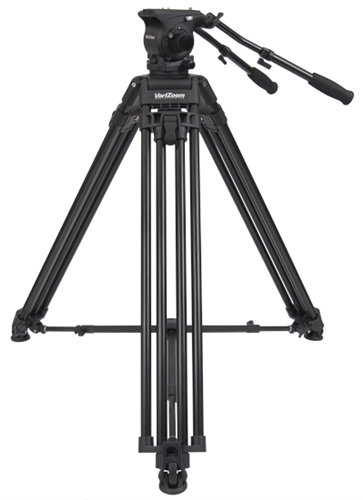 Varizoom VZTKC100A Video Tripod System with 100mm Fluid Head, Aluminum Tripod Legs, and Carry Case VZ-TKC100A