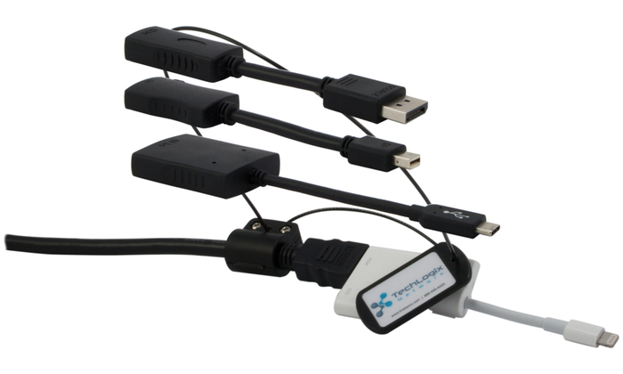 TechLogix Networx TL-SMPC-011 6ft HDMI cable with DP, ,ini-DisplayPort, USB-C & Lightning TL-SMPC-011