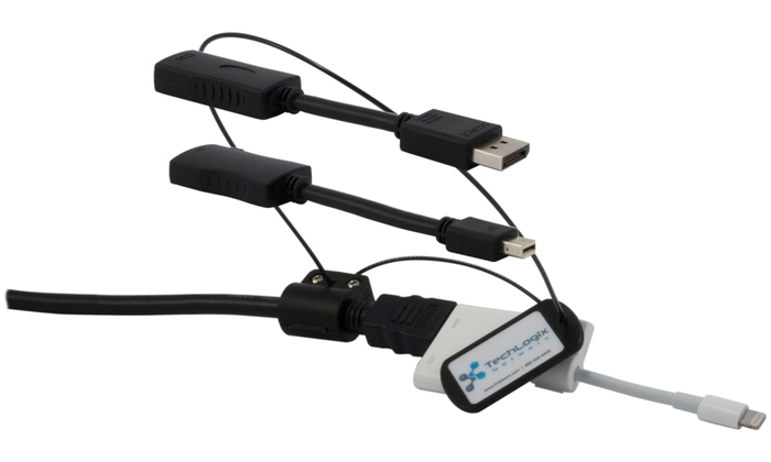 TechLogix Networx TL-SMPC-010 6 ftHDMI Cable with DisplayPort, mini-DisplayPort & Lightning TL-SMPC-010