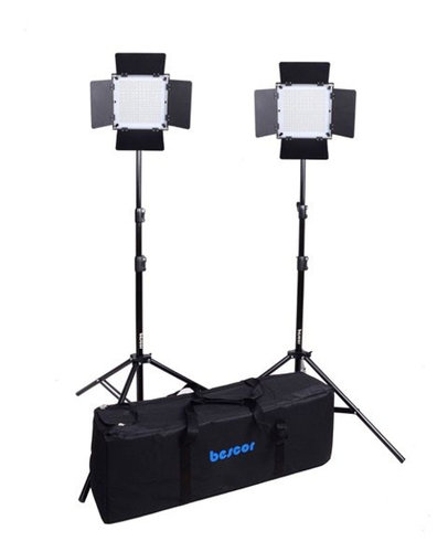 Bescor FP-576K LED Bi-Color 2 Light Kit Wireless Remote FP-576K