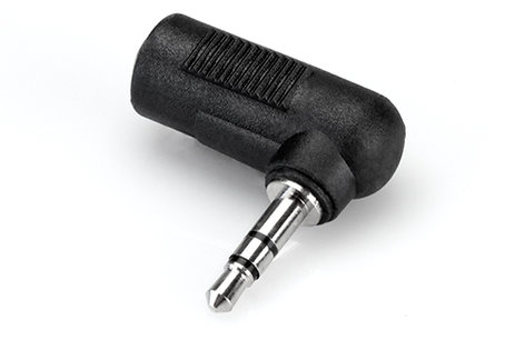 Hosa GMP-272 Right-Angle Audio Adapter - 3.5mm (1/8") TRS Female to 3.5mm (1/8") TRS Male GMP272
