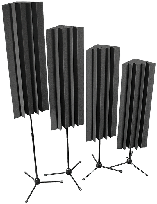 Auralex S-MLENCHA 4 Pack of 4 ft LENRD Stand-Mount Bass Traps in Charcoal Gray S-MLENCHA