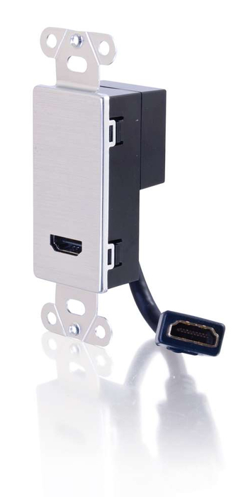 Cables To Go 41042-CTG HDMI Pass Through Decorative Wall Plate Aluminum Single Gang Wall Plate With HDMI Female Connectors